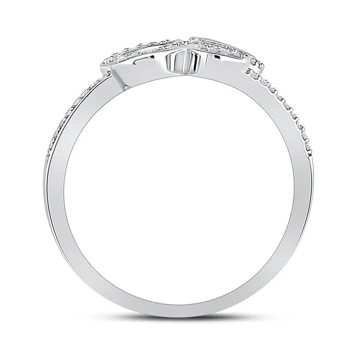 14k White Gold Round Diamond Triple Heart Ring 16 Cttw gndatlanta Rings