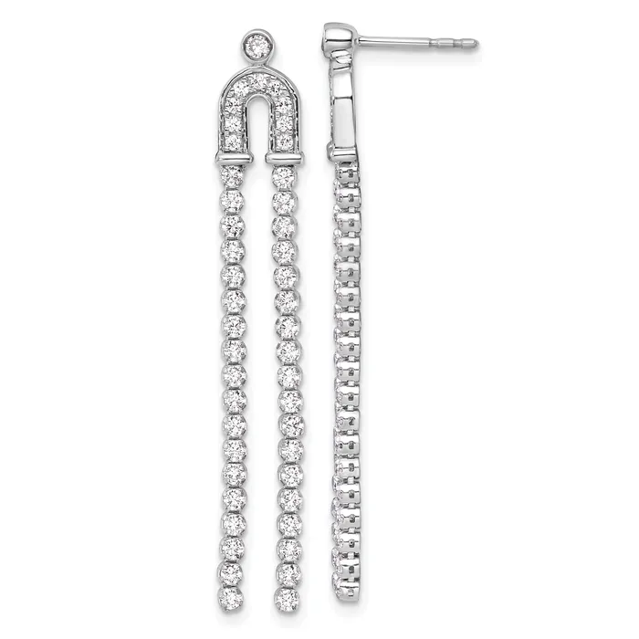 Goldia 14k White Gold 2 Ct Lab Grown Diamond VSSI G Dangle Post Earrings Earrings