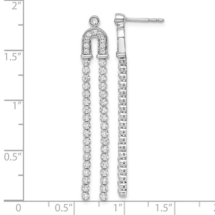 Goldia 14k White Gold 2 Ct Lab Grown Diamond VSSI G Dangle Post Earrings Earrings
