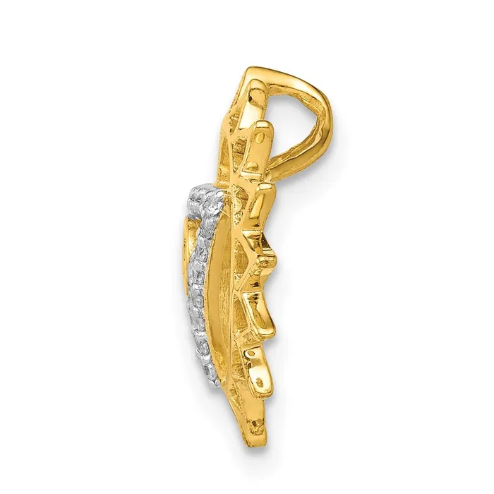 Goldia 14K Yellow Gold 110ct Real Diamond VishuddhaThroat Chakra Chain Slide PreStyled Sets
