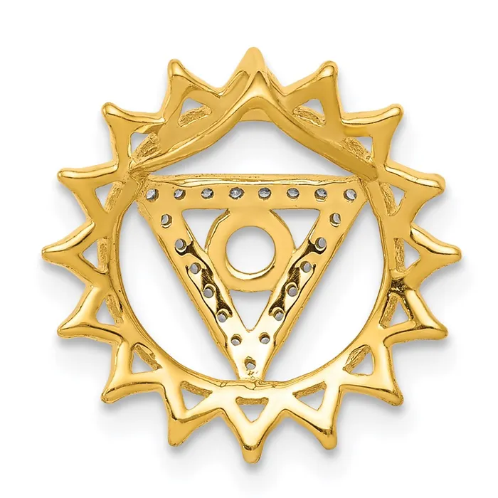 Goldia 14K Yellow Gold 110ct Real Diamond VishuddhaThroat Chakra Chain Slide PreStyled Sets