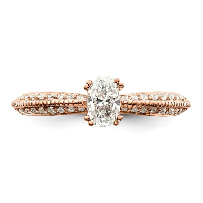 Rings Goldia 050ct CZ Solid Real 14k Rose Polish 12ct Oval Engagement Dia Ring
