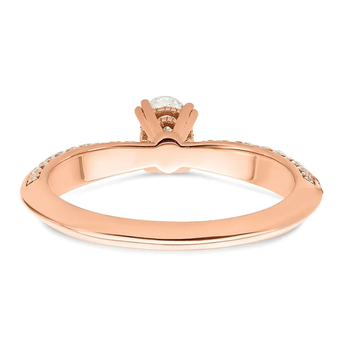 Rings Goldia 050ct CZ Solid Real 14k Rose Polish 12ct Oval Engagement Dia Ring
