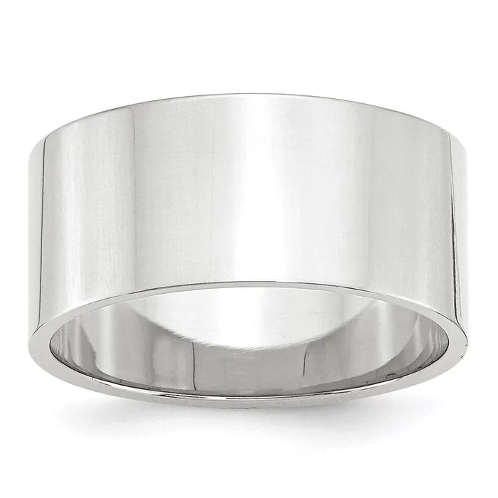 Solid 10K White Gold 10mm Light Weight Flat MensWomens Wedding Band Ring Size 14 Goldia Rings Solid 10K White Gold 10mm Light Weight Flat MensWomens Wedding Band Ring Size 14 Goldia Rings