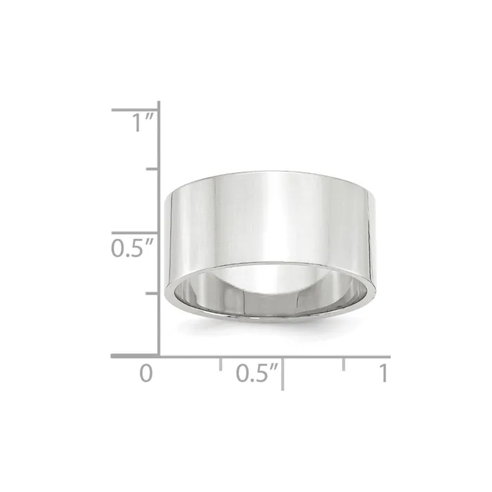 Solid 10K White Gold 10mm Light Weight Flat MensWomens Wedding Band Ring Size 14 Goldia Rings Solid 10K White Gold 10mm Light Weight Flat MensWomens Wedding Band Ring Size 14 Goldia Rings