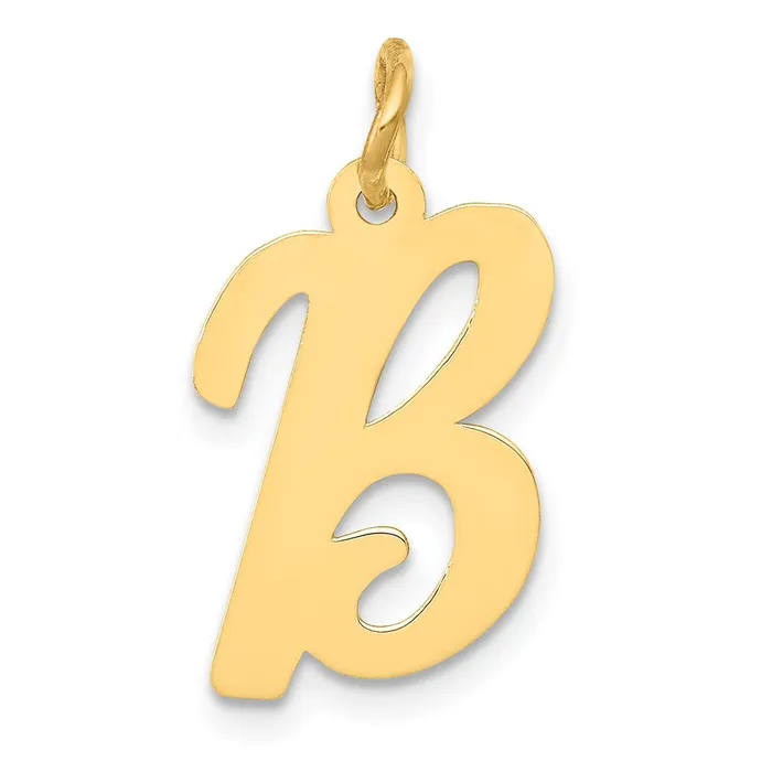 10k Yellow Gold Medium Script Letter B Initial Charm TreasureFineJewelers Charm Necklaces 10k Yellow Gold Medium Script Letter B Initial Charm TreasureFineJewelers Charm Necklaces