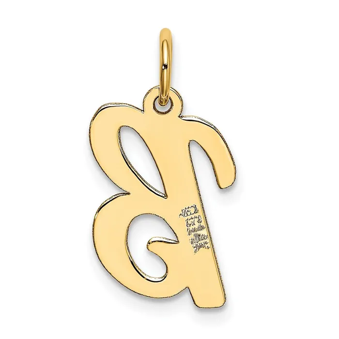 10k Yellow Gold Medium Script Letter B Initial Charm TreasureFineJewelers Charm Necklaces