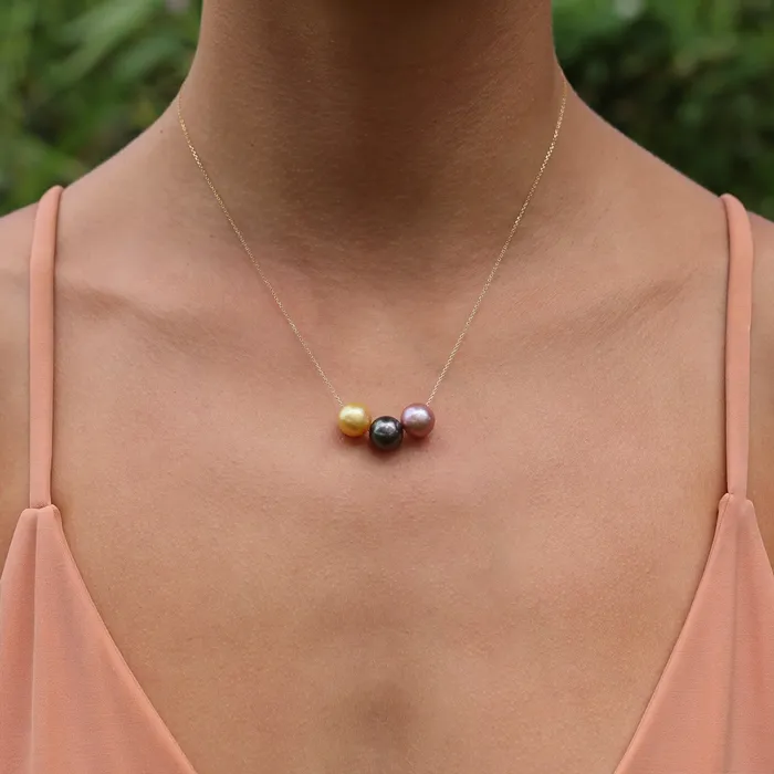 MishaHawaii Necklaces Anuenue Floating Pearl Necklace MishaHawaii Necklaces Anuenue Floating Pearl Necklace