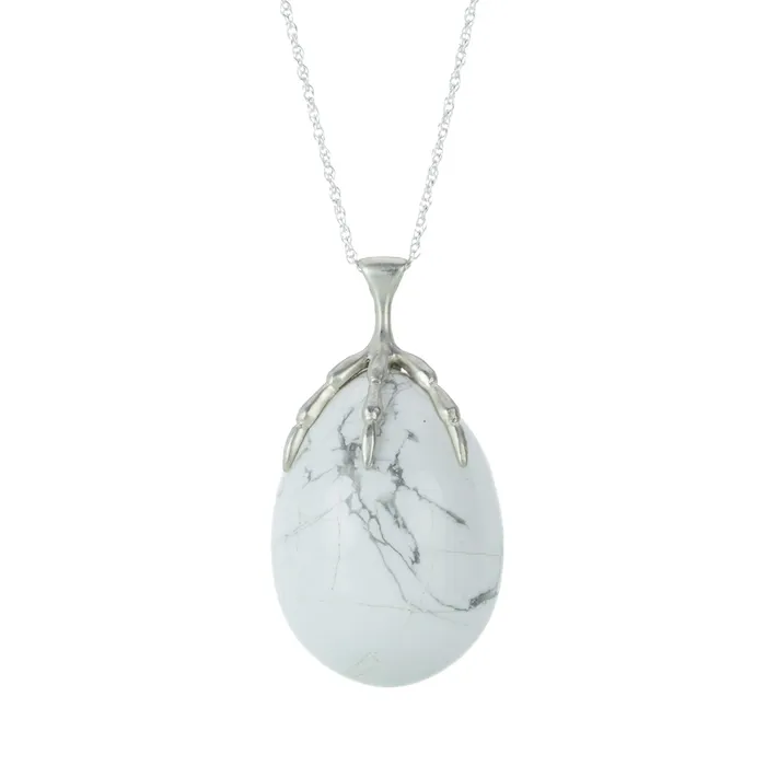 Annette Ferdinandsen Necklaces Sterling Silver Howlite Egg an Claw Necklace