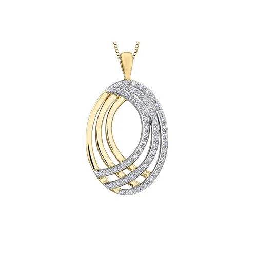 Independent Jewellers 10kt Yellow Gold Open Pendant with 56 Diamonds Necklaces