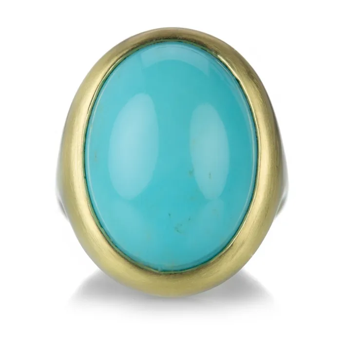 Lola Brooks Rings Large Oval Turquoise Ring