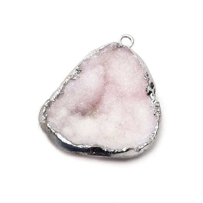 29x25x12mm Silver Leafed Soft Pink Agate Drusy Pendant 1 Focal Bead Beadsofcambaycom Necklaces 29x25x12mm Silver Leafed Soft Pink Agate Drusy Pendant 1 Focal Bead Beadsofcambaycom Necklaces