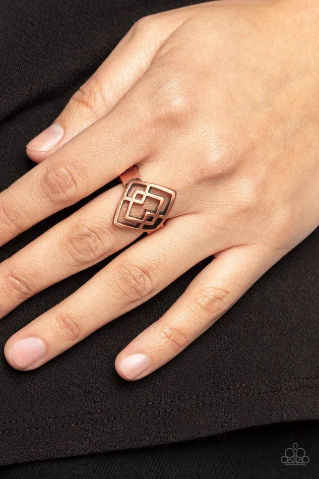 Diamond Duo Copper Ring Jewelry by Bretta Paparazzi Accessories Rings