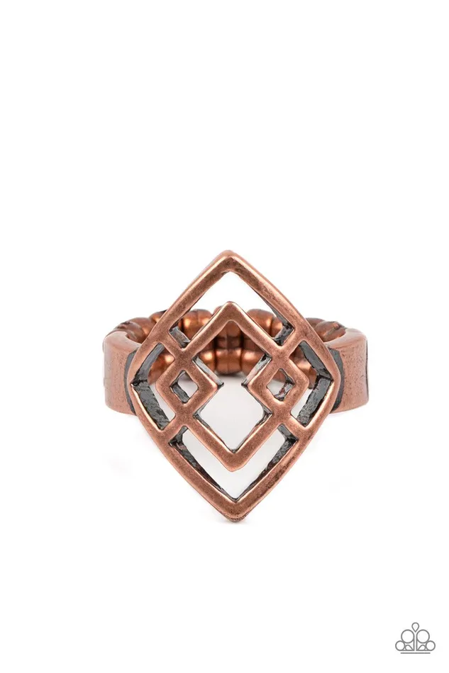Diamond Duo Copper Ring Jewelry by Bretta Paparazzi Accessories Rings