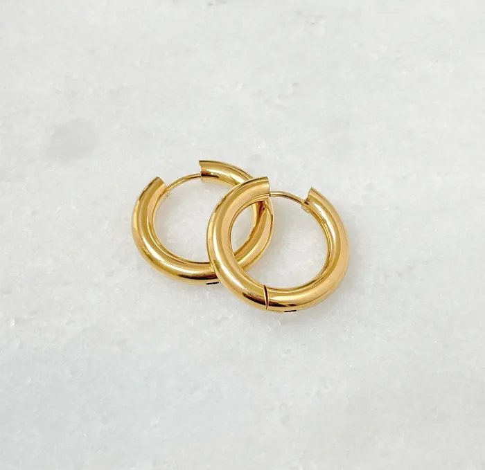 FELICE GOLD CHUNKY SMALL HOOP EARRINGS SAMPLE Mai Dsire Earrings