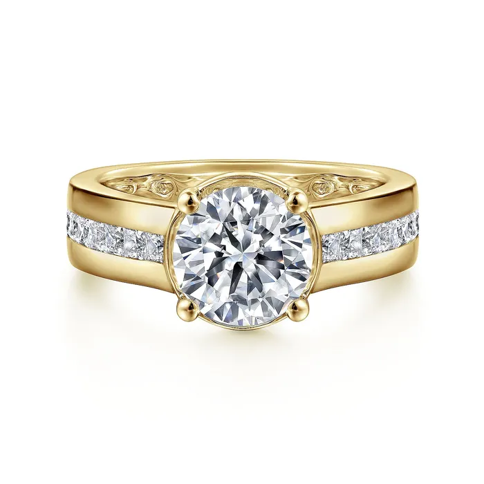 Rings Gabriel Contemporary Collection 14K Yellow Gold 055ctw 4 Prong Style Diamond SemiMount Engagement Ring GABRIEL CO Rings Gabriel Contemporary Collection 14K Yellow Gold 055ctw 4 Prong Style Diamond SemiMount Engagement Ring GABRIEL CO