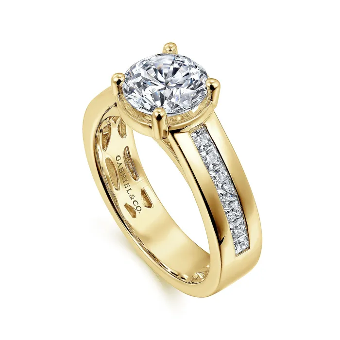 Rings Gabriel Contemporary Collection 14K Yellow Gold 055ctw 4 Prong Style Diamond SemiMount Engagement Ring GABRIEL CO Rings Gabriel Contemporary Collection 14K Yellow Gold 055ctw 4 Prong Style Diamond SemiMount Engagement Ring GABRIEL CO