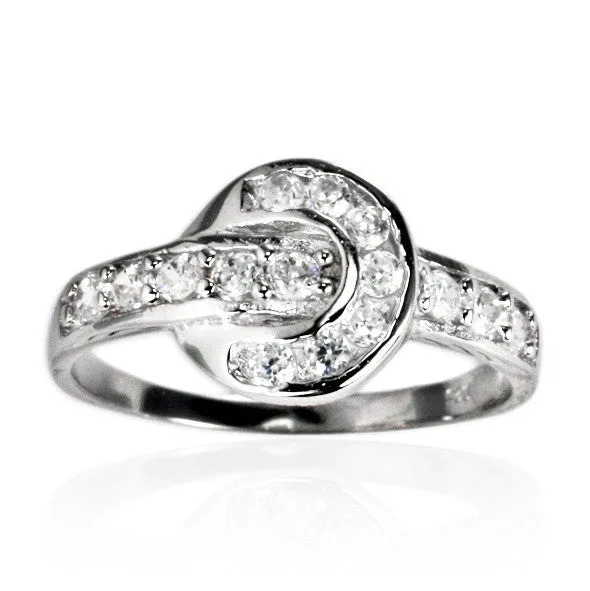 Rings Teeda RZ7136 Horseshoe Channel Set CZ Ring