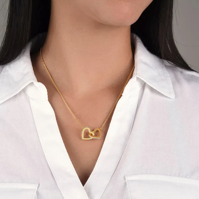 ShineOn Fulfillment Necklaces Congrats You Are Being Promoted Gift for Future Grandma Pregnancy Announcement Interlocking Heart Pendant Necklace