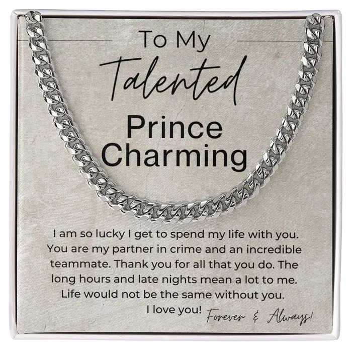 ShineOn Fulfillment Necklaces Im So Lucky I Get To Spend My Life With You Gift for Him Linked Chain Necklace