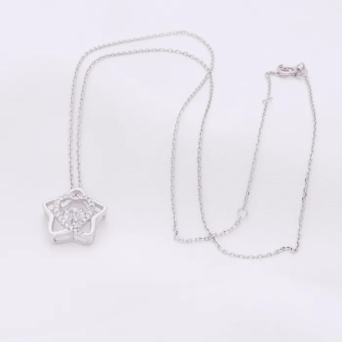 Star and Heart Sterling Silver Necklace Glitters Necklaces
