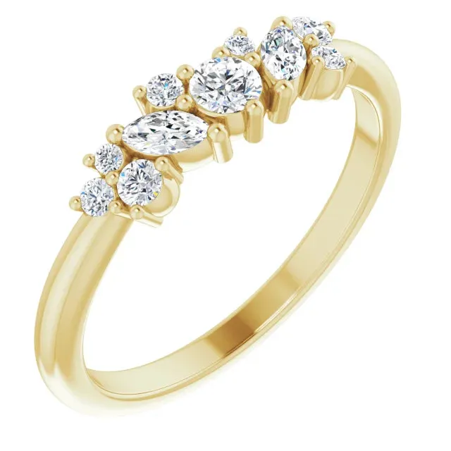 Storyteller by Vintage Magnality Rings Mosaic MultiShape 13 CTW Natural Diamond Ring Solid 14K Rose White Yellow Gold