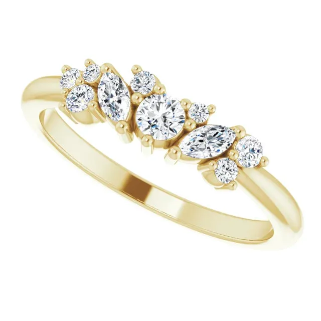 Storyteller by Vintage Magnality Rings Mosaic MultiShape 13 CTW Natural Diamond Ring Solid 14K Rose White Yellow Gold