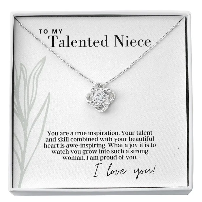 To My Talented Niece Love Knot Pendant Necklace The Perfect Gift ShineOn Fulfillment Necklaces To My Talented Niece Love Knot Pendant Necklace The Perfect Gift ShineOn Fulfillment Necklaces