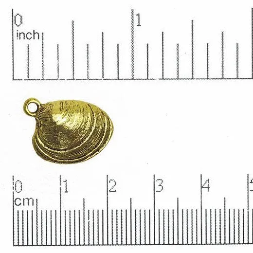 18mm x 12mm Gold or Pewter Clam Shell Charm CBS2738 Continental Beads Charm Necklaces 18mm x 12mm Gold or Pewter Clam Shell Charm CBS2738 Continental Beads Charm Necklaces