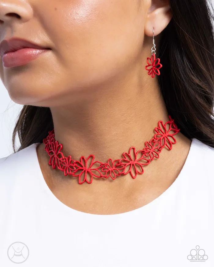 A Finishing Touch Jewelry Necklaces Paparazzi Bouquet Blend Red Choker Necklace A Finishing Touch Jewelry Necklaces Paparazzi Bouquet Blend Red Choker Necklace