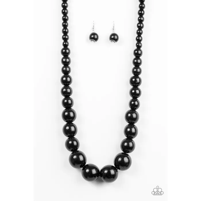 A Finishing Touch Jewelry Necklaces Paparazzi Effortlessly Everglades Black Wood Necklace