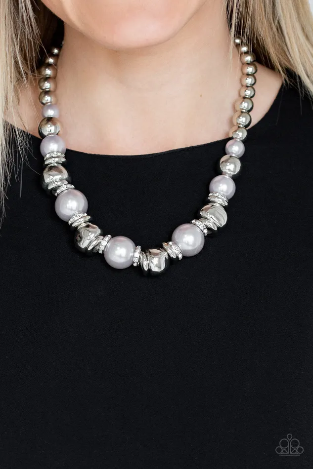 A Finishing Touch Jewelry Necklaces Paparazzi Hollywood HAUTE Spot Silver Necklace A Finishing Touch Jewelry Necklaces Paparazzi Hollywood HAUTE Spot Silver Necklace