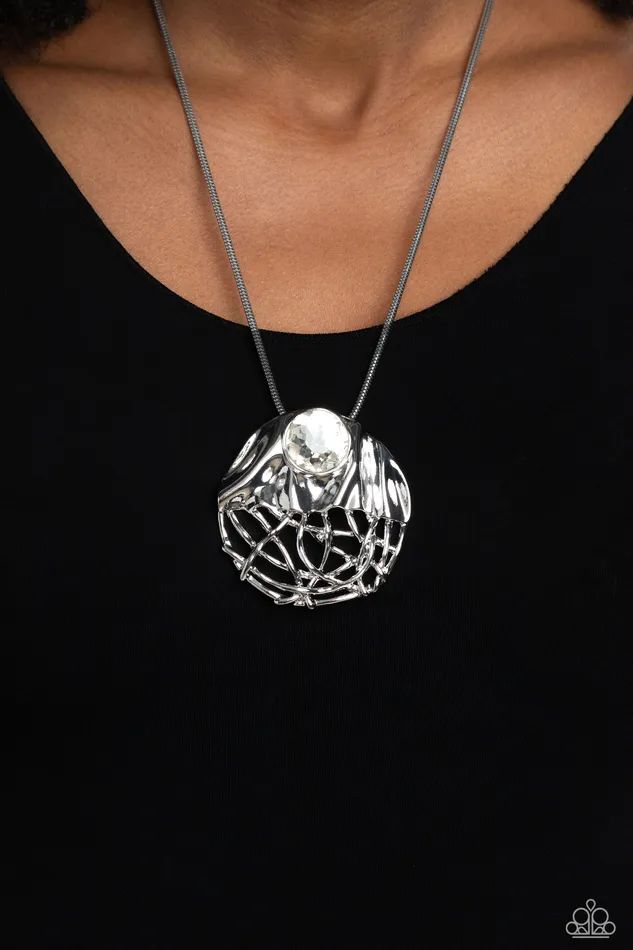 A Finishing Touch Jewelry Paparazzi Lush Lattice White Necklace Necklaces