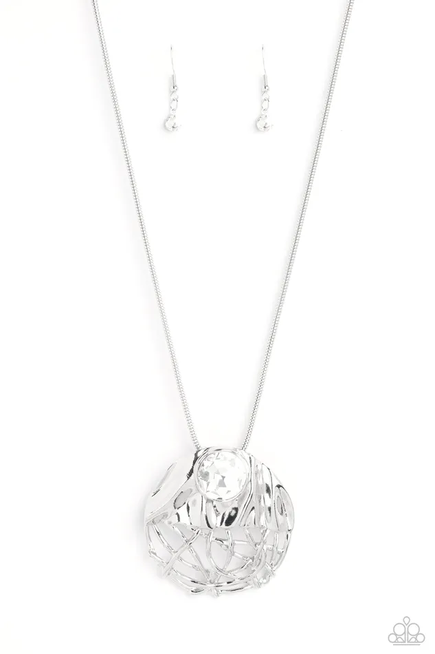 A Finishing Touch Jewelry Paparazzi Lush Lattice White Necklace Necklaces