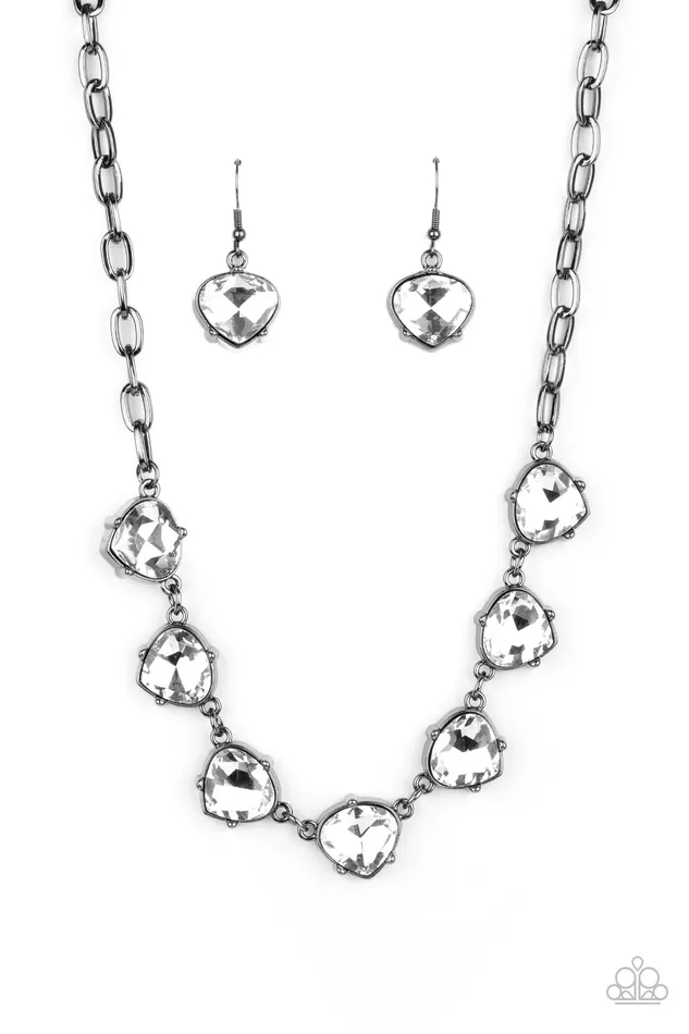 A Finishing Touch Jewelry Paparazzi Star Quality Sparkle Gunmetal Rhinestone Necklace December 2020 Life Of The Party Exclusive Necklaces