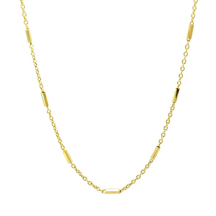 Bar Link Style Yellow Gold Chain 17 Howard Fine Jewellers Necklaces