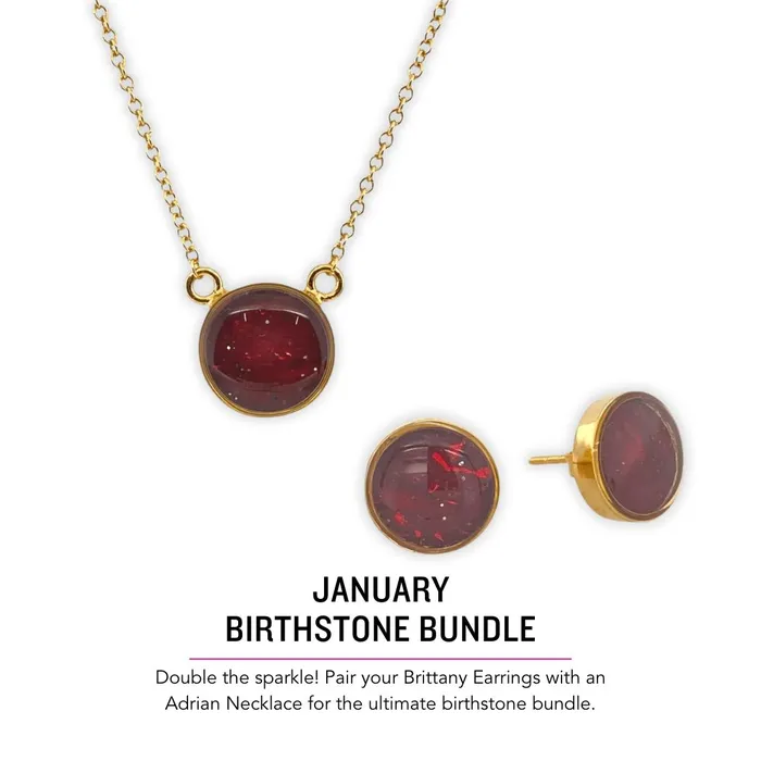 Birthstone Adrian Necklace Gold January Necklaces