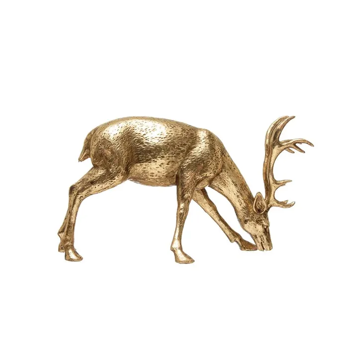 Creative Coop Gold Finish Resin Bowing Deer Creative Coop PreStyled Sets