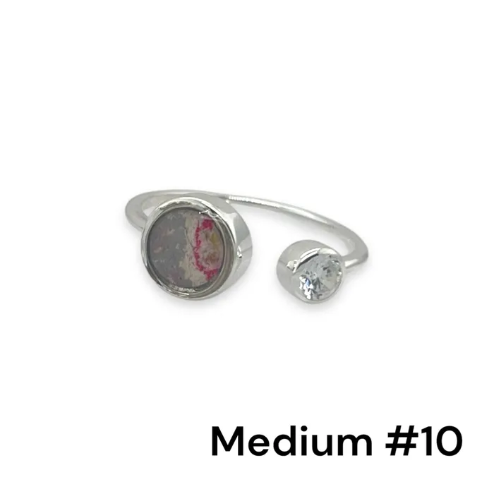 Detroit Graffiti Rings Alexandra Open Ring Silver Medium