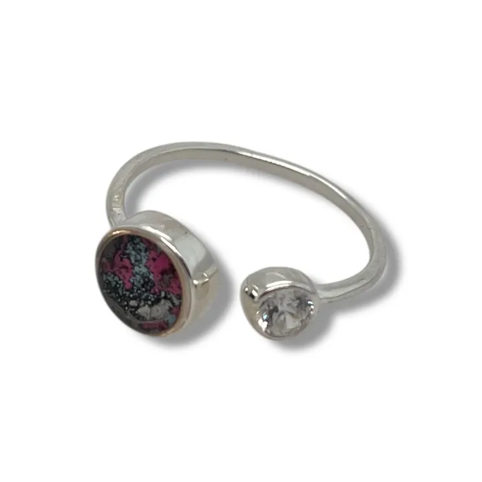Detroit Graffiti Rings Alexandra Open Ring Silver Medium