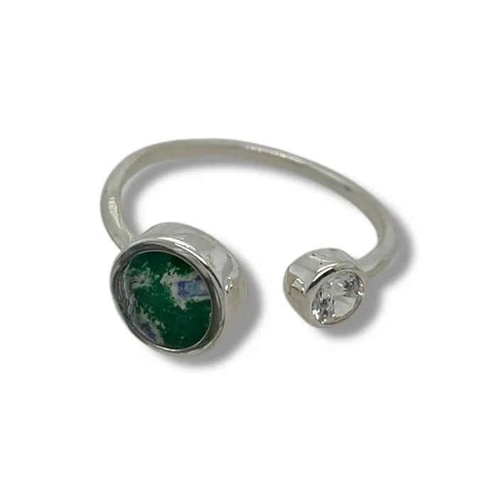 Detroit Graffiti Rings Alexandra Open Ring Silver Medium