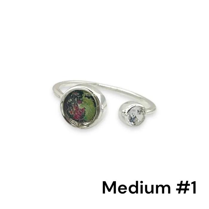 Detroit Graffiti Rings Alexandra Open Ring Silver Medium