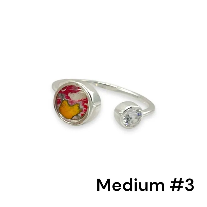 Detroit Graffiti Rings Alexandra Open Ring Silver Medium