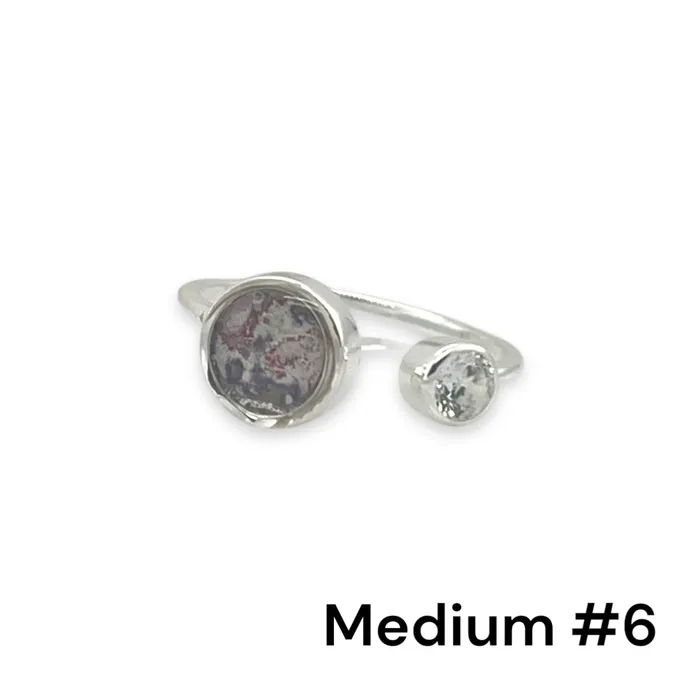 Detroit Graffiti Rings Alexandra Open Ring Silver Medium