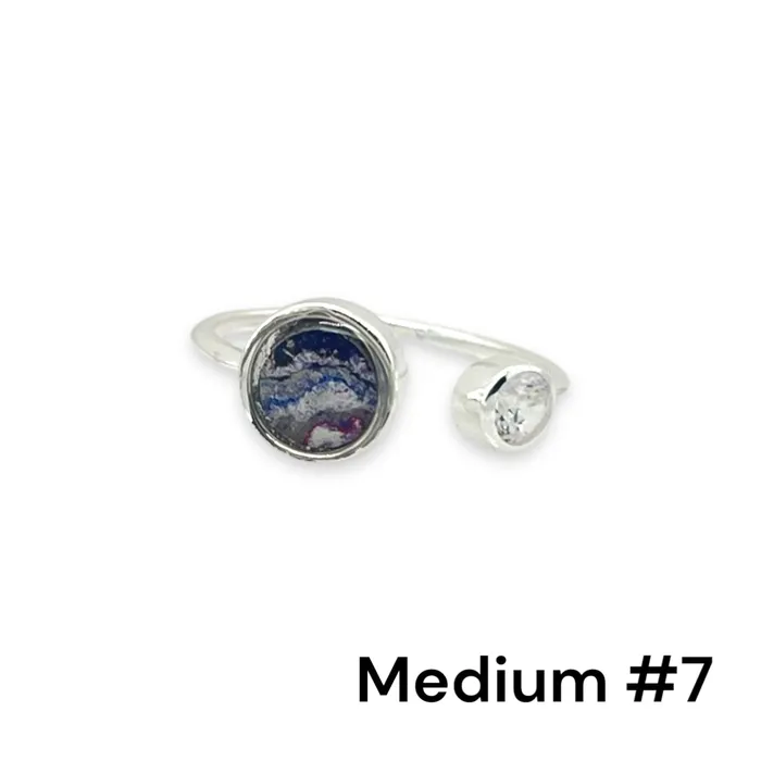 Detroit Graffiti Rings Alexandra Open Ring Silver Medium
