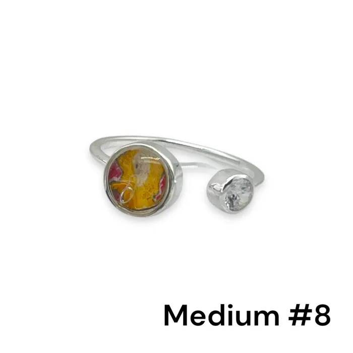 Detroit Graffiti Rings Alexandra Open Ring Silver Medium