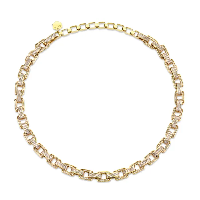 DIAMOND PAVE DECO LINK NECKLACE SHAY JEWELRY Necklaces