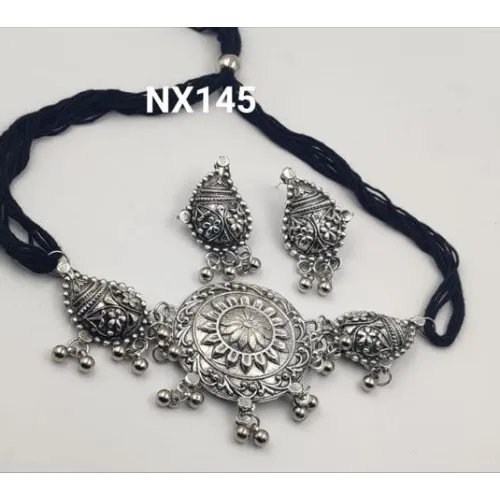 Ethnic Motifs Oxidised Necklace DESIGN 62 justrealdealcom Necklaces