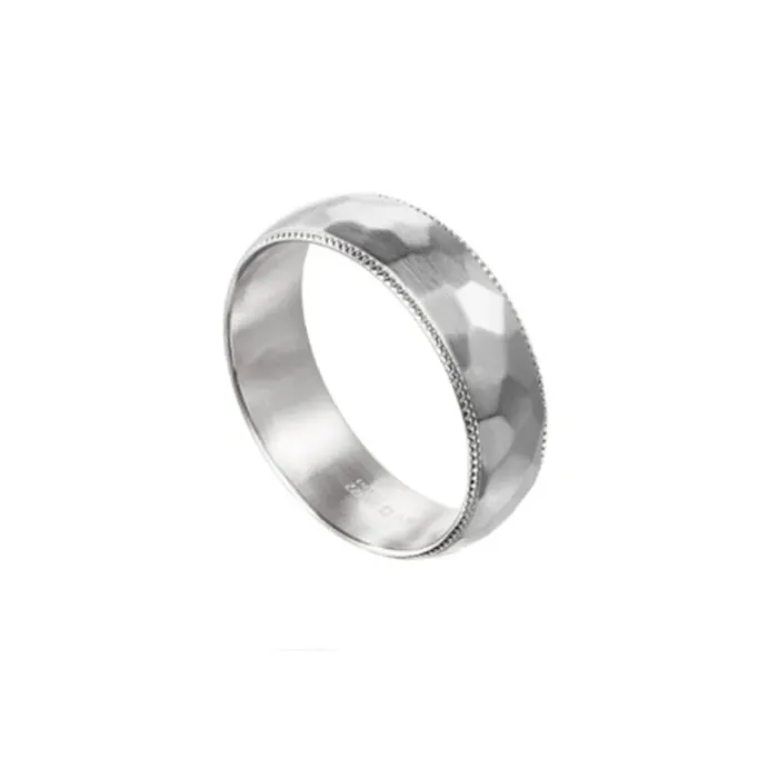 Furrer Jacot Furrer Jacot Mens Hammer Style Wedding Band Rings