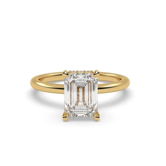 Howard Fine Jewellers Angeline Emerald Diamond Engagement Ring in Yellow Gold Rings Howard Fine Jewellers Angeline Emerald Diamond Engagement Ring in Yellow Gold Rings